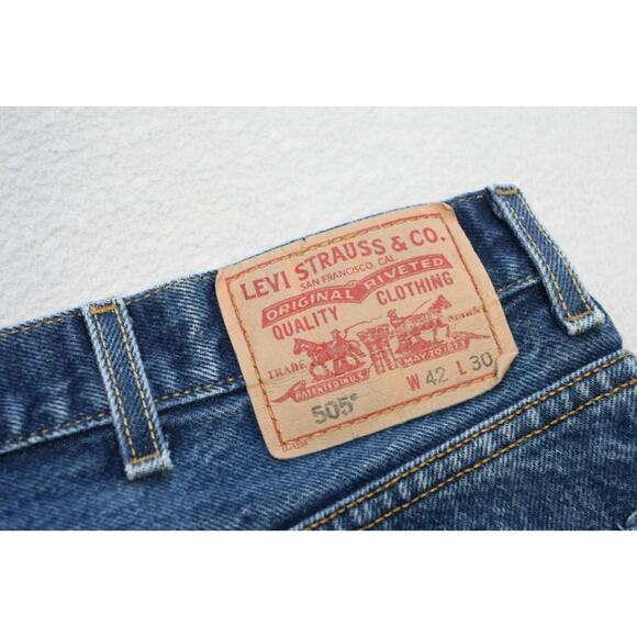 Levi's 505 Regular Fit Straight Rugged Denim Jeans Mens Sz 42 x 30 - Picture 2 of 8